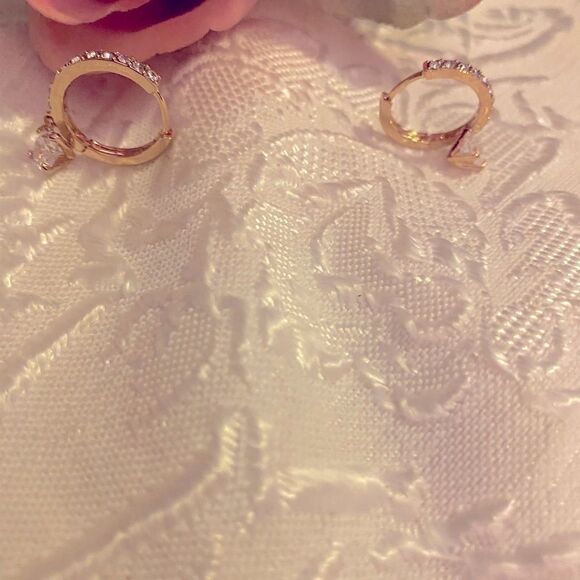 👠Swarovski mini Crystal hoop Earrings - Picture 1 of 13